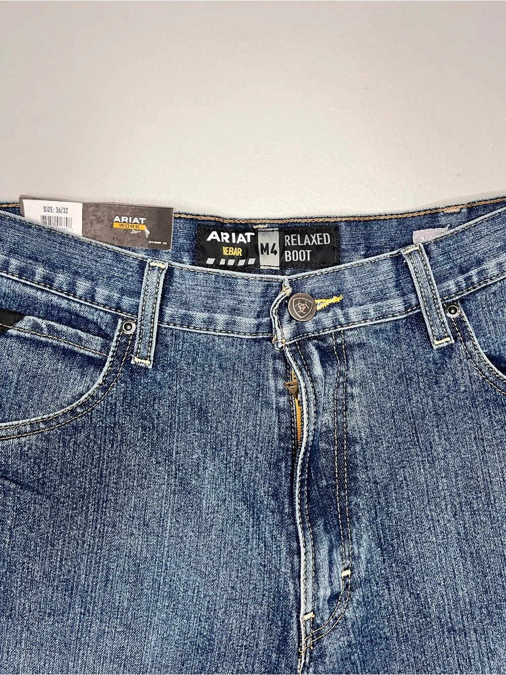 Ariat Rebar M4 Relaxed Boot Cut Jeans Mens 36x32 Maritime DuraStretch NWT